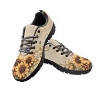 Jeiento Retro Sunflowers Butterfly Sport Running Shoes for Women Ladies Mesh Casual Walking Sneakers for Work,Travel,Gym Sports,9 UK