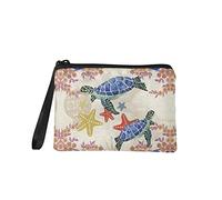 Jeiento Sea Turtle Small Coin Purse Makeup Bag Cosmetic Bag for Womens,Small Makeup Pouch Travel Waterproof Toiletry Bag Organizer Pouch Purse Travel Accessories