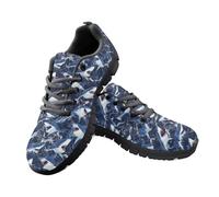 Jeiento Shark Pattern Walking Shoes Women Men Outdoor Road Running Shoes Comfort Lightweight Gym Athletic Trainers Lace Up Sneakers for Jogging,9 UK