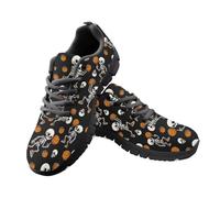 Jeiento Skeleton Human Baseball Walking Shoes Skull Pattern Sneakers Women's Athletic Trainers Lightweight Casual Mesh Walking Shoes,4 UK