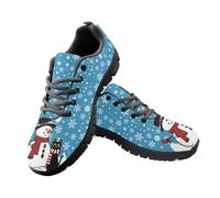 Jeiento Snowflake Snowman and Cat Shoes Casual Walking Shoes Christmas Shoes Mesh Tennis Sneakers Casual Sport Footwea Merry Christmas Party,3 UK