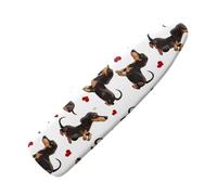 Jeiento Soft Ironing Board Cover Dachshund and Hearts Ironing Board Protective Replacement Covers for Ironing Board 15x54 Decorative Covers,White