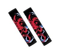Jeiento Soft Red Dragon Pattern Car Seat Belt Pads Cover 2 Piece Automotive Interior Accessories Lightweight Comfort Shoulder Strap Covers for Backpack