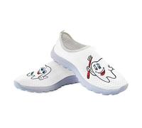 Jeiento Soft Walking Shoes Cartoon Teeth Print Unisex Athletic Sneakers Running Shoes Size 8 UK
