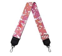 Jeiento Soft Wide Shoulder Strap Pink Music Notes Crossbody Purse Strap Women's Handbags Purses Tote Bag Strap for Laptop,Camera&Travel