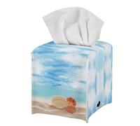 Jeiento Square Galaxy Owl Tissue Box Cover Foldable PU Leather Square Tissue Cube Thanksgiving Decoration Desk Organizers for Bathroom,Kitchen,Living Room,Hanging Car Tissues Holders