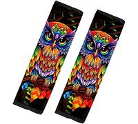 Jeiento Starry Owl Print Auto Car Seat Belt Cover 2 Pack Universal Seatbelt Shoulder Strap Herness Pad for Womwen Men Car Accessories