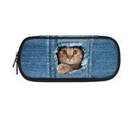 Jeiento Students Pencil Box for Girls＆Boys Multifunctional Stationery Case Cute Cat in Pocket Pencil Bag for Students Women Men School&Office Supplies