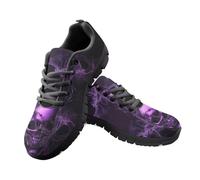 Jeiento Stylish Sneakers Fire Flame Skull Sneakers Lightweight Lace Up Walking Shoes Non Slip Jogging Sneakers for Men Women Casual Footwear,11 UK