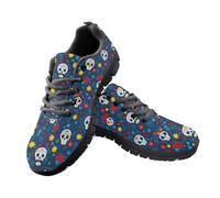 Jeiento Sugar Flower Skull Sneakers Womens Men Lightweight Trainers Athletic Running Shoes Skeleton Pattern Footwear for Nurse Working,3 UK