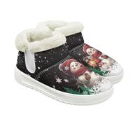 Jeiento Sugar Skull Flower -Purple Snow Boots for Women Teen Girls Lightweight Walking Boots Kawaii Booties Comfortable Ankle Booties Hiking Boots