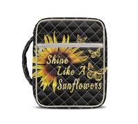 Jeiento Sunflower and Butterfly Bible Bag for Women Men Organizers Personalized Quilted Bible Bag Lightweight Bible Holder Religious Carrying Bag Church Handbag