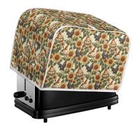 Jeiento Sunflower and Rooster Toaster Dust Covers Farmhouse Decoration Kitchen Small Appliance Cover Anti Greasy Stain Resistant Bread Machine Bread Maker Protector with Top Handle,M