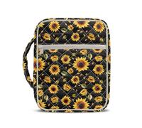 Jeiento Sunflower Bible Cover Case for Women Lady Yellow Flower Bible Book Carrying Scripture Book Protective Case Adult Church Bagfor Book Lovers,Christian Gifts