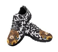 Jeiento Sunflower Highland Cattle Trainer Shoes for Women Men Comfort Lightweight Running Sneakers Casual Flat Footwear,5 UK