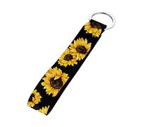 Jeiento Sunflower Keychain for Keys Cool Lanyards Key Chain Holder for Women Girl Gift Keychain Accessories Black