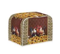Jeiento Sunflower Rooster Universal Two Toaster Cover Bread Maker Machine Accessories Protection Case Anti Oil and Greasy,Modern Kitchen Small Appliance Decorative,S