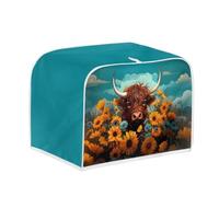 Jeiento Sunflower West Highland Cow Toaster Dust Covers Stain Resistant Dust Protection Bread Machine Cover with Handle,Kitchen Small Appliance Accessories,S