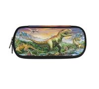 Jeiento T-rex Dinosaur Pencil Bag for Boys Girls Large Capacity 3 Compartment Pen Bag for Elementary School Students Desk Supplies Organizers Office Supplies