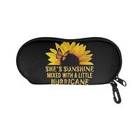 Jeiento Text Sunflower Eyeglasses Case Soft Sunglasses Case, Eyeglasses Case for Women Girl