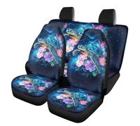 Jeiento Turtle Automotive Seat Cover Full Set Universal Fit Most Vehicle SUV Galaxy Front and Back Seat Cushion Blue Sea Turtle Interior Set for Pet Ower,Easy to Install