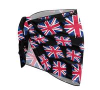 Jeiento UK Flag Print Sarong for Women Beach Wrap Short Sarong Skirt Sexy Bikini Cover Ups Union Jack Flag Swimwear Coverups for Vacation