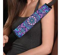Jeiento Universal Car Seat Belt Pad Cover 2-Pack Boho Style Mandala Design Soft Car Seatbelt Strap Shoulder Pad Suitable All Car Gift for Women Girls