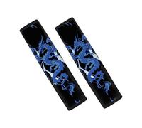 Jeiento Universal Car Seat Belt Pads Cover, Blue Dragon Pattern Seatbelt Shoulder Strap Covers Soft Comfort Harness Pad for Women Kids Teenage Girls