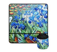 Jeiento Van Gogh Blue Iris Floral Sewing Machine Mat, Waterproof, Stain Resistant, Decorative Mat, Gift for Sewing Lovers and Beginners