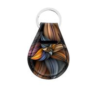 Jeiento Vintage Flower Leather Key Chain Double Keyring Handbags Holder for Women Girl Adult Brown