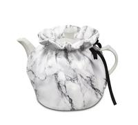 Jeiento White Black Marble Tea Cosy Durable Tea Kettle Cover Insulated Kitchen Home Decorative Tea Pots Cozy for Hotel Tea Party Restaurant