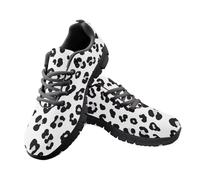 Jeiento White Leopard Animal Skin Running Shoes Casual Outdoor Travel Sneakers for Women Men Comfortable Lace Up Trainers Leopard Sneakerrs,7 UK