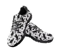Jeiento White Leopard Cat Sneaker for Women Men Casual Walking Sneakers Mesh Lace Up Sport Shoes Skeleton Footwear Trainers,7 UK