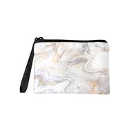 Jeiento White Marble Small Coin Purse Travel Cosmetic Organizer Makeup Pouch Portable Case Change Purse Wallets