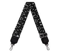 Jeiento White Music Notes Purse Strap Guitar Shoulder Crossbody Straps for Women Girls Soft Shoulder Strap Adjustable Replacement Belt