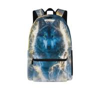 Jeiento Wolf Kids Backpack for Toddler Boys Girls, 17 Inch Animal Pattern School Bag Large Capacity Teen Ruckpack Lightweight Bookbag for Daycare Kindergarten Elementary School Travel