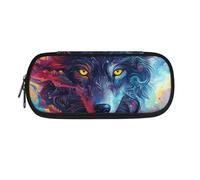 Jeiento Wolf Pencil Case Bag for Boys Girls Students Stationary Pouch Zipper Pouch Purse School Office Supplies Adult Cosmetic Makeup Bag for Travel