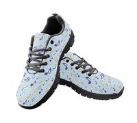 Jeiento Womens Cartoon Music Notes Walking Sneakers Lightweight Athletic Trainers for Men Women Lace Up Road Running Sneakers Comfort Sport Shoes,9 UK