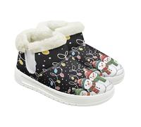 Jeiento Womens Christmas Snow Boots Colorful Lights Snowman Ankle Booties Slip-on Walking Shoes Width Non Slip Work Boots for Festival Party,UK 7