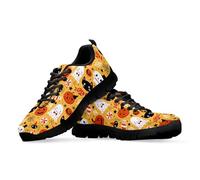 Jeiento Women's Mens Shoes for Running Trainer Ghost Pumpkin Black Cat Shoes Halloween Party Lace Up Walking Shoes Fashion Sneakers,7 UK