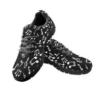 Jeiento Womens Music Pattern Trainers Lightweight Lace Up Road Running Sneakers Casual Tennis Sneakers Lace Up Walking Sneakers,4 UK