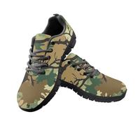 Jeiento Womens Trainers Green Camouflage Casual Sneakers for Men Women Lace Up Athletic Running Sneakers Non Slip Comfort Jogging Sneakers,6 UK