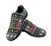 Jeiento Womens's Trainers Sneakers Christmas Colorful Lights Snowflake Running Shoes Lightweight Casual Walking Sneakers Sport Fitness Shoes,11 UK