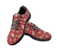 Jeiento Xmas Theme Cartoon Capybara Shoes Womens Casual Walking Shoes Lightweight Lace Up Adult Athletic Running Sneakers for Christmas Party,4 UK