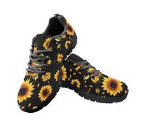 Jeiento Yellow Sunflower Shoes Trainers Road Running Shoes for Women Men Lace Up Athletic Sneakers for Jogging Cycling，Casual Nurse Work Sneakers,5 UK