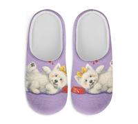 Jeiento Yorkshire Terrier Dog Slipper Indoor Shoes Cartoon Puppy Animal House Slippers Comfortable Cotton Flannel Spa Slipper Teens Girl Close Toe Slippers for Women Men,2XL