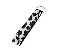 JeientoWrist Lanyard Keychains for Car Home Keys,Water Bottle Badge,Phone,Camera,USB Holders Black and White Animal Cow Print for Women