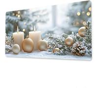 jeihenhg White Large Mouse Mat Gaming, 1200x600x5mm Mouse Pad Extended, Mousepad Large Gaming, Office Desk Mat, with Slip Base Desk Pad Edge, Mousepad Waterproof Candle X-3