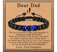 JEIKTO Gifts for Dad, Stepdad, Grandad, Daddy Man Bracelet, Fathers Day Anniversary Birthday Easter Christmas Valentine's Day Adjustable Rope Bracelet Gifts, M, Stone, no gemstone