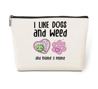jeilink Funny Weed Makeup Bag Weed Gifts Weed Accessories Green Leaves Decor Weed Lovers Gift Humor Christmas Birthday Friendship Gifts for Women Friends Female Her Girl Mom Travel Toiletry Bag,
